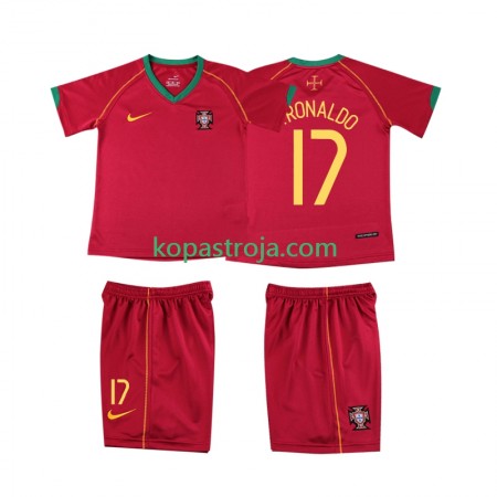 Billiga Fotbollströjor Portugal Cristiano Ronaldo 17 2006 Retro Barn Hemma tröja Kortärmad